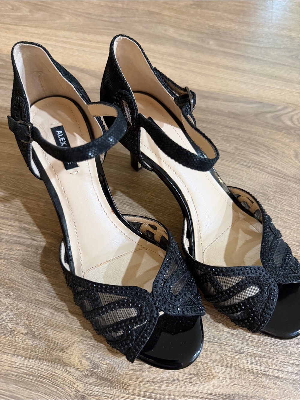 Alex Marie | Black Peep-Toe Heels | 7